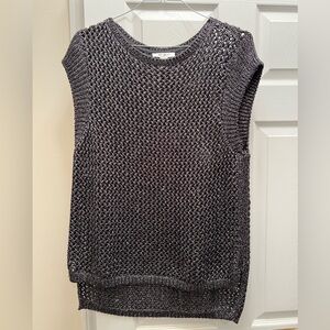 WHBM silver/black oversized knit sweater. Worn once. Like new. XL.